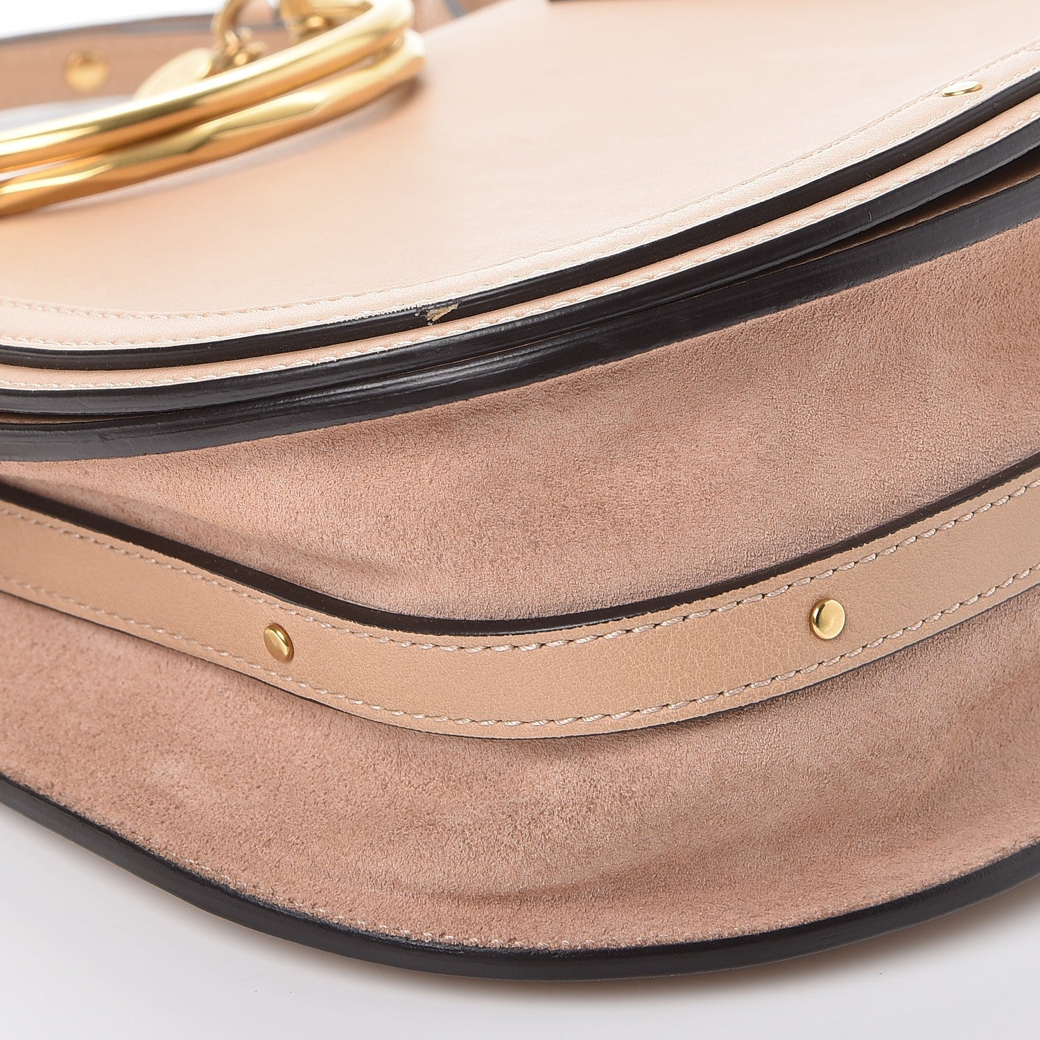 Chloe Calfskin Suede Medium Nile Bracelet Bag Biscotti Beige 12 of 14