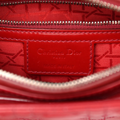 Christian Dior Patent Cannage Medium Lady Dior Red 6 of 15