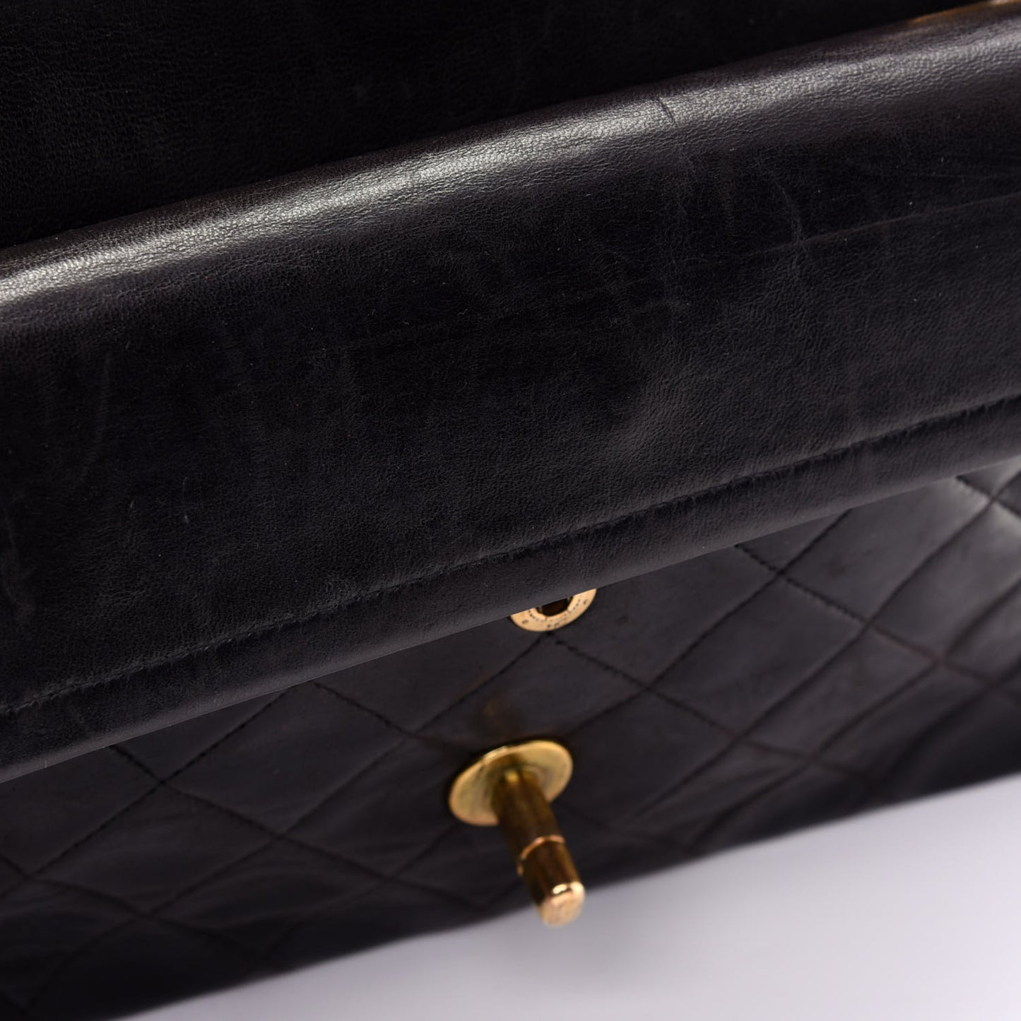 Lambskin Quilted Small Double Flap Black
