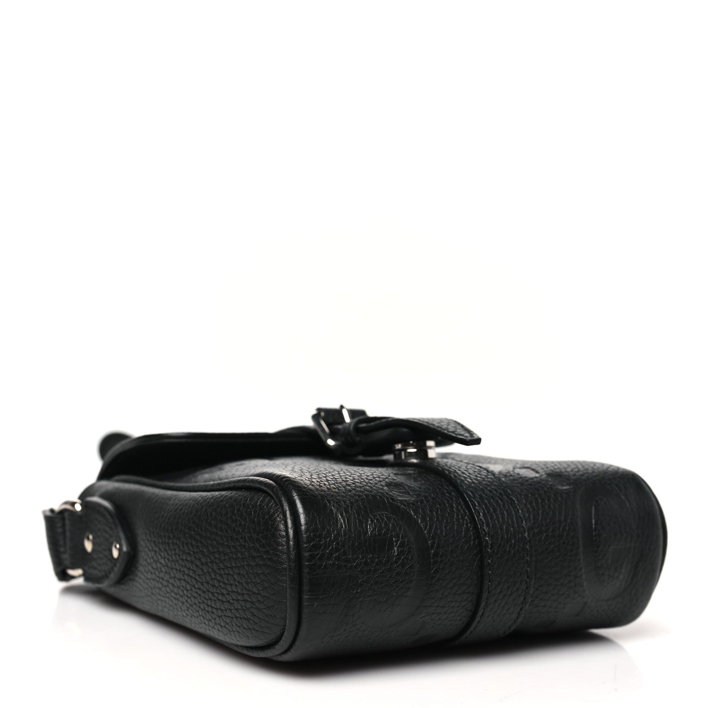 Piuma Calfskin Jumbo GG Embossed Small Messenger Bag Black