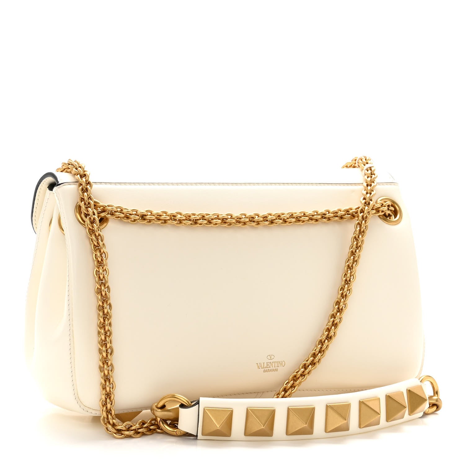 Valentino Garavani Nappa Stud Sign Shoulder Bag Ivory 3 of 9