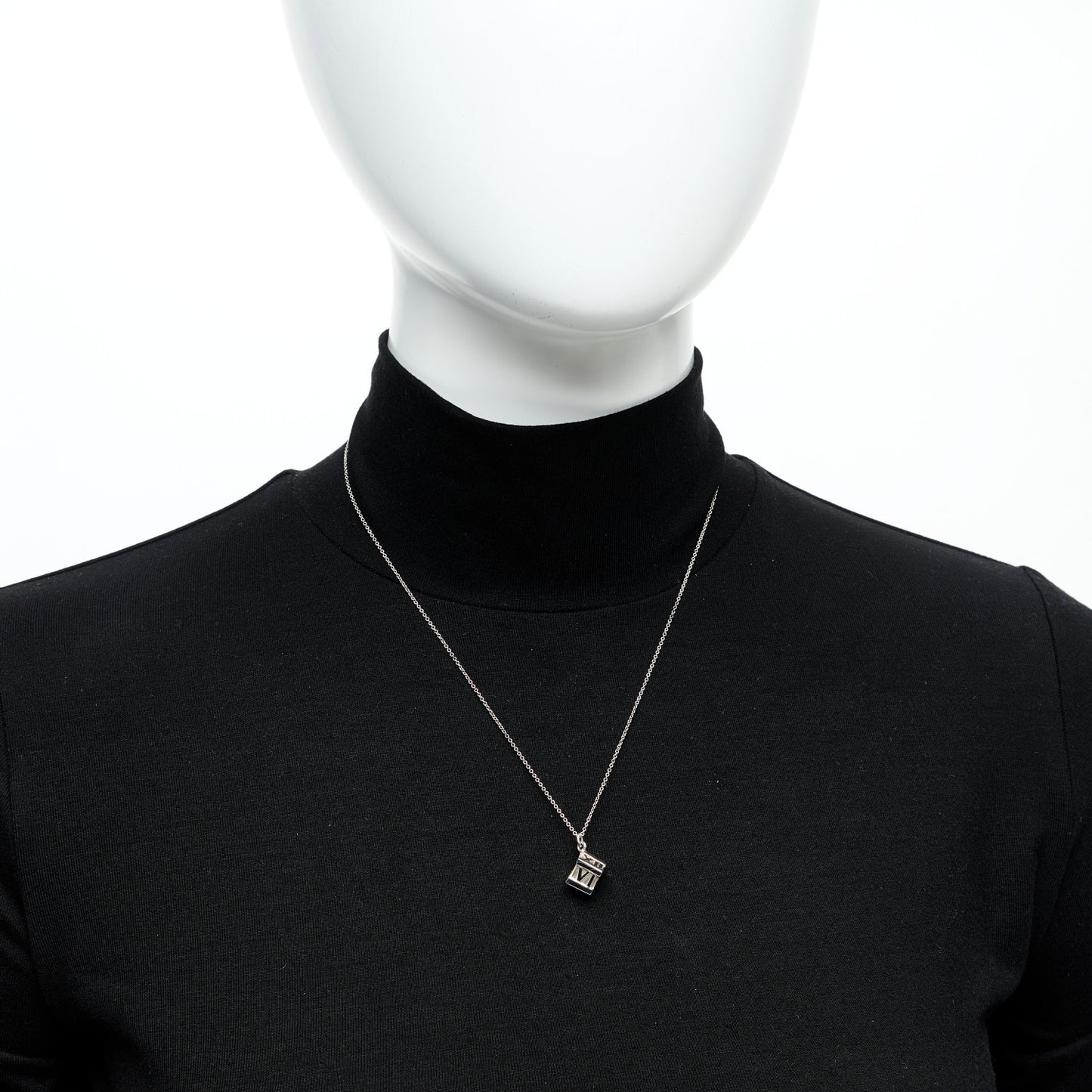 Sterling Silver Atlas Cube Pendant Necklace