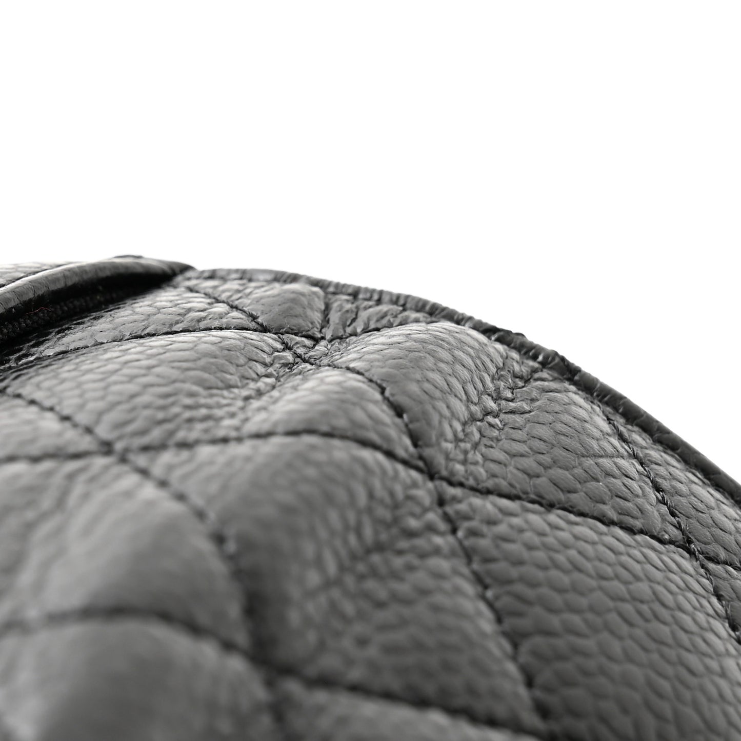 Caviar Quilted Flap Card Holder Wallet Black