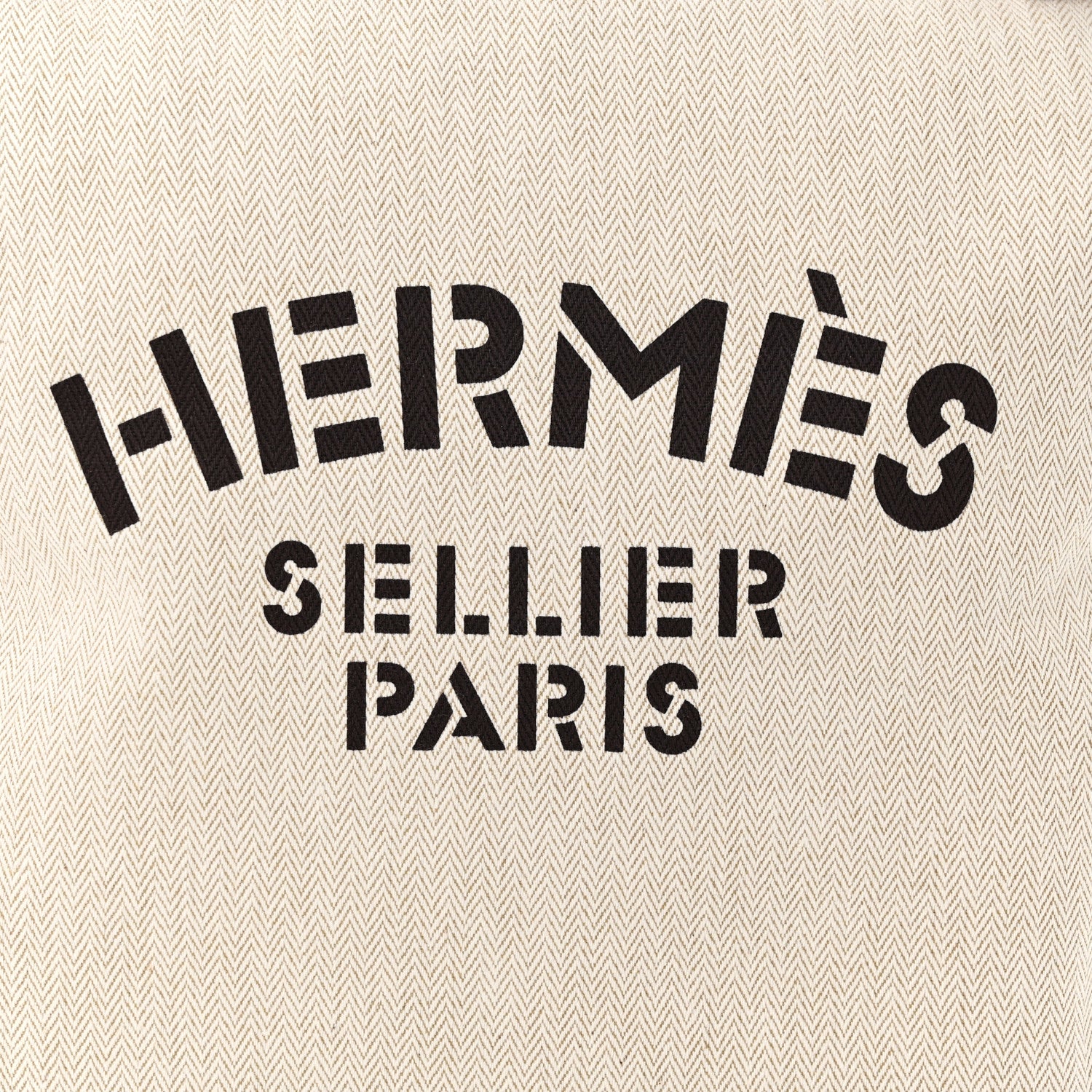 Hermes Canvas Swift Aline Grooming Bag Gold Craie 7 of 9