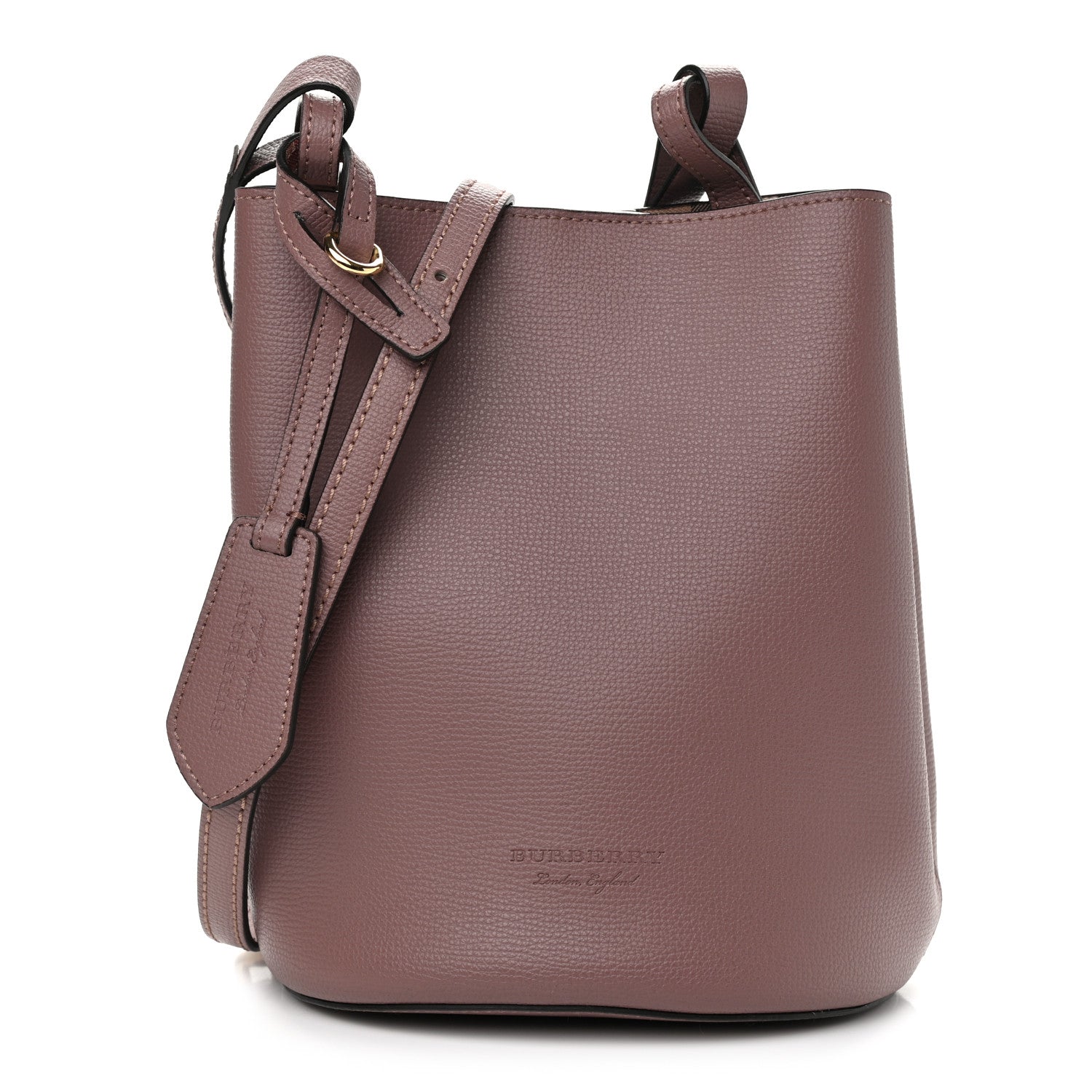 Burberry Haymarket Check Colours Small Lorne Bucket Crossbody Light Elderberry 1 of 12