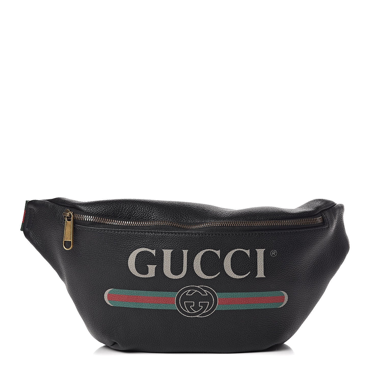Grained Calfskin Logo Belt Bag Black