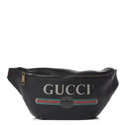 Gucci Grained Calfskin Logo Belt Bag Black 1 of 10
