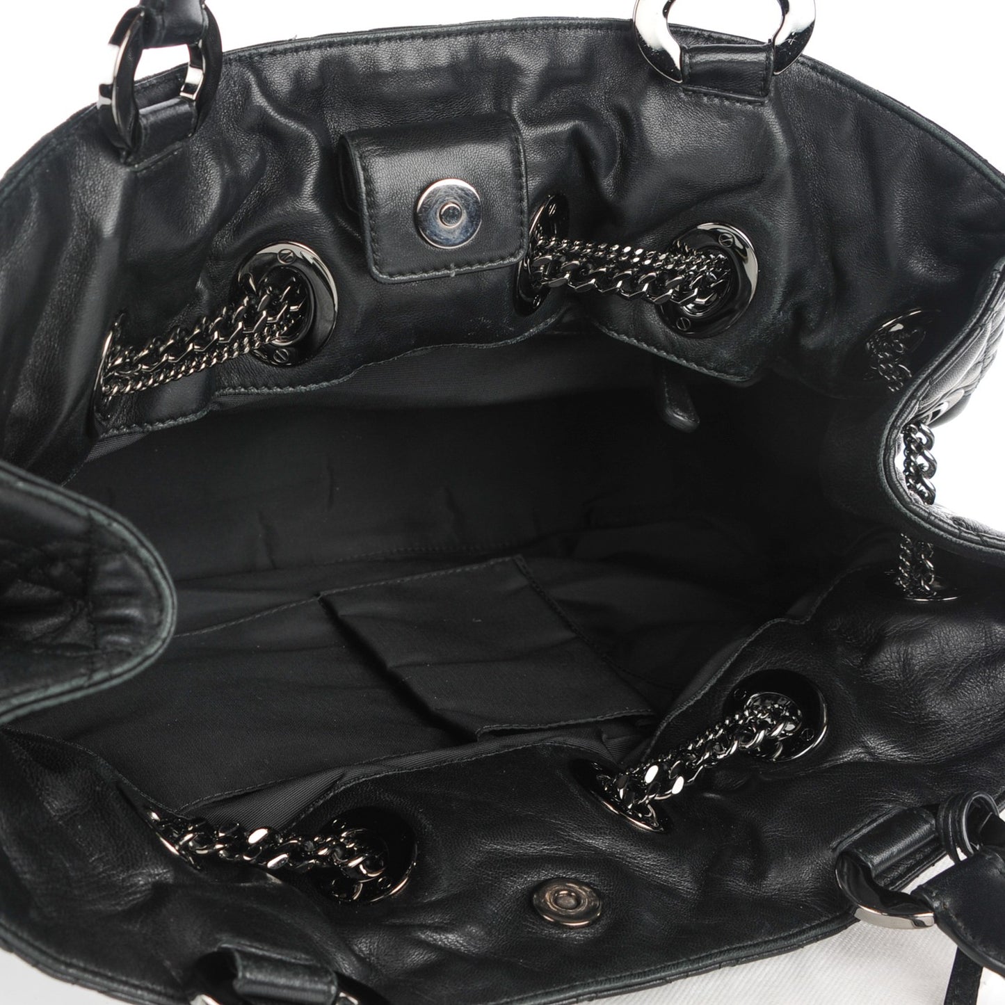 Lambskin Cannage Chri Chri Tote Black