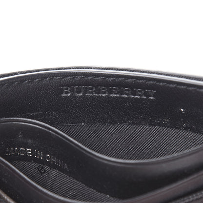 Burberry Grained Calfskin London Check Money Clip Card Case Navy Black 6 of 9