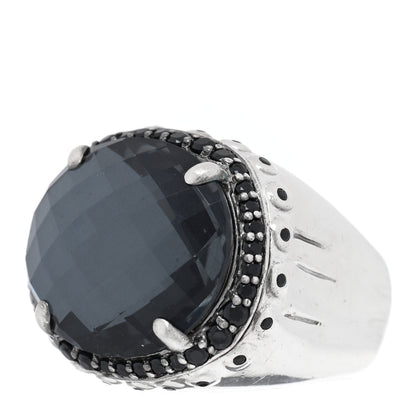 John Hardy Sterling Silver Hematite Quartz Spinel Batu Bamboo Ring 55 7.25 3 of 5