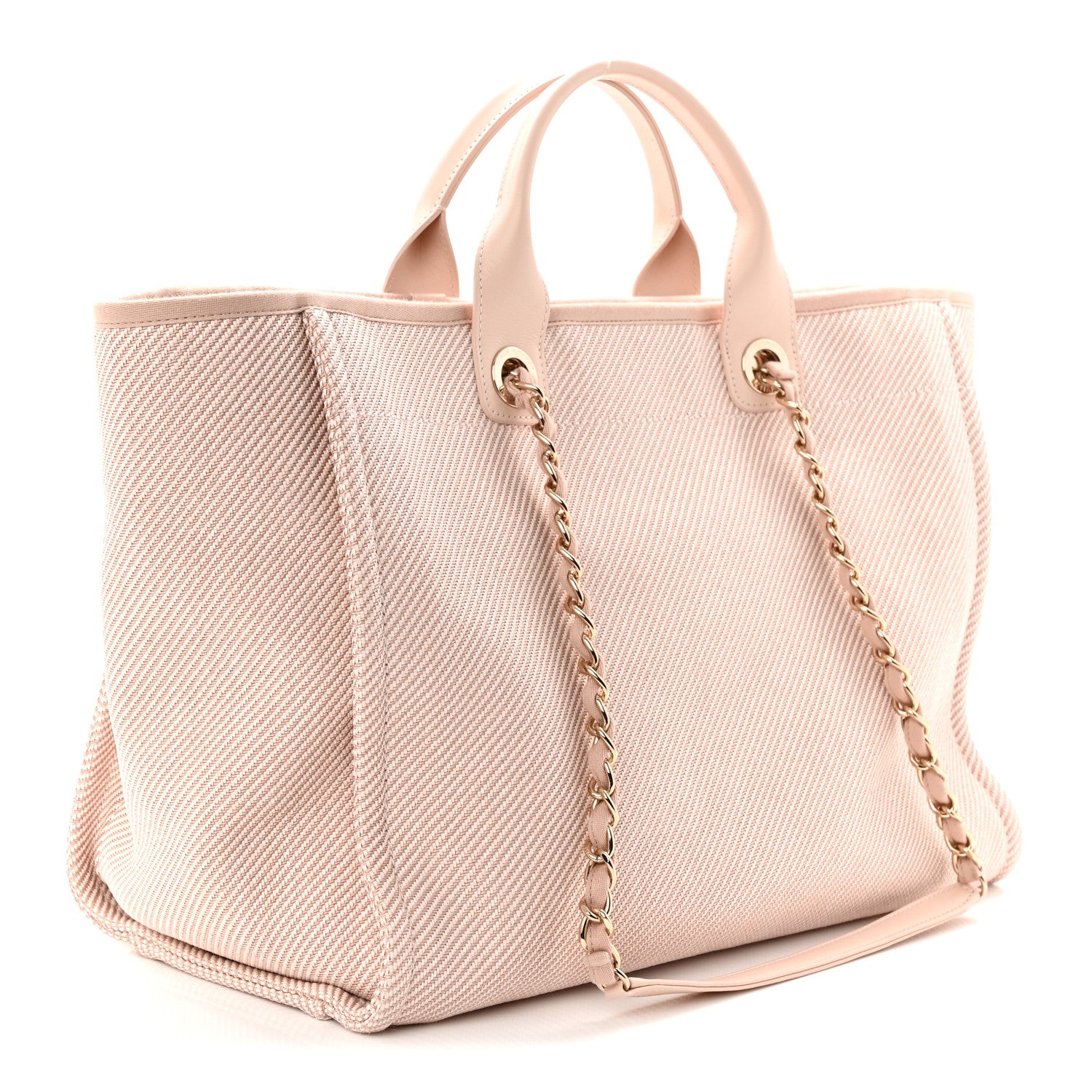 Chanel Mixed Fibers Calfskin Medium Deauville Tote Beige 3 of 10