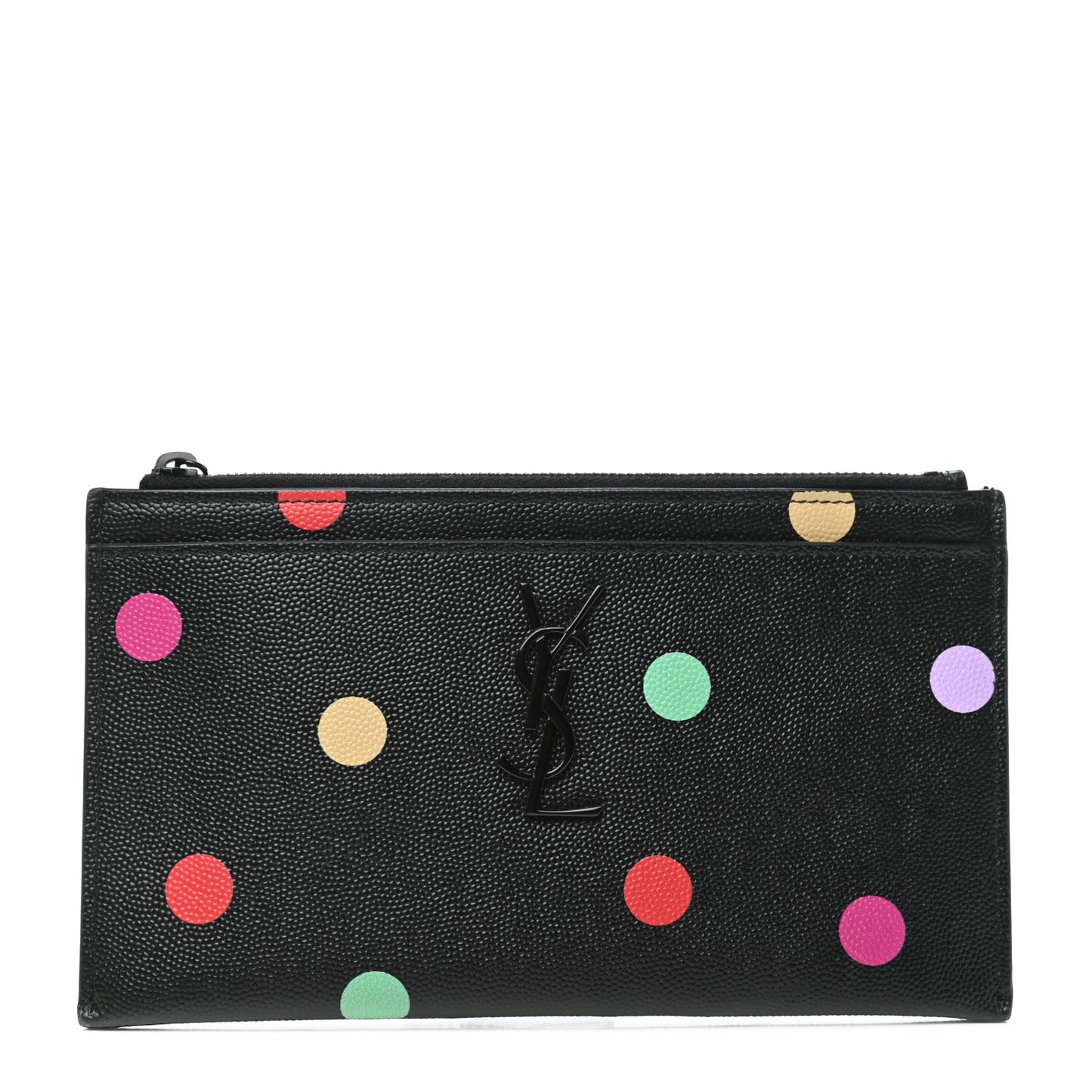 Grain De Poudre Polka-Dog Monogram Bill Pouch Black