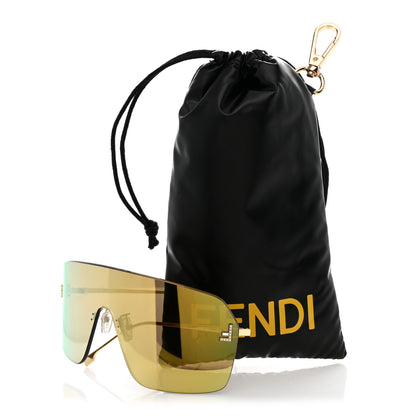 Fendi Metal Crystal Fendi First Shield Sunglasses FE4121US Gold 7 of 7