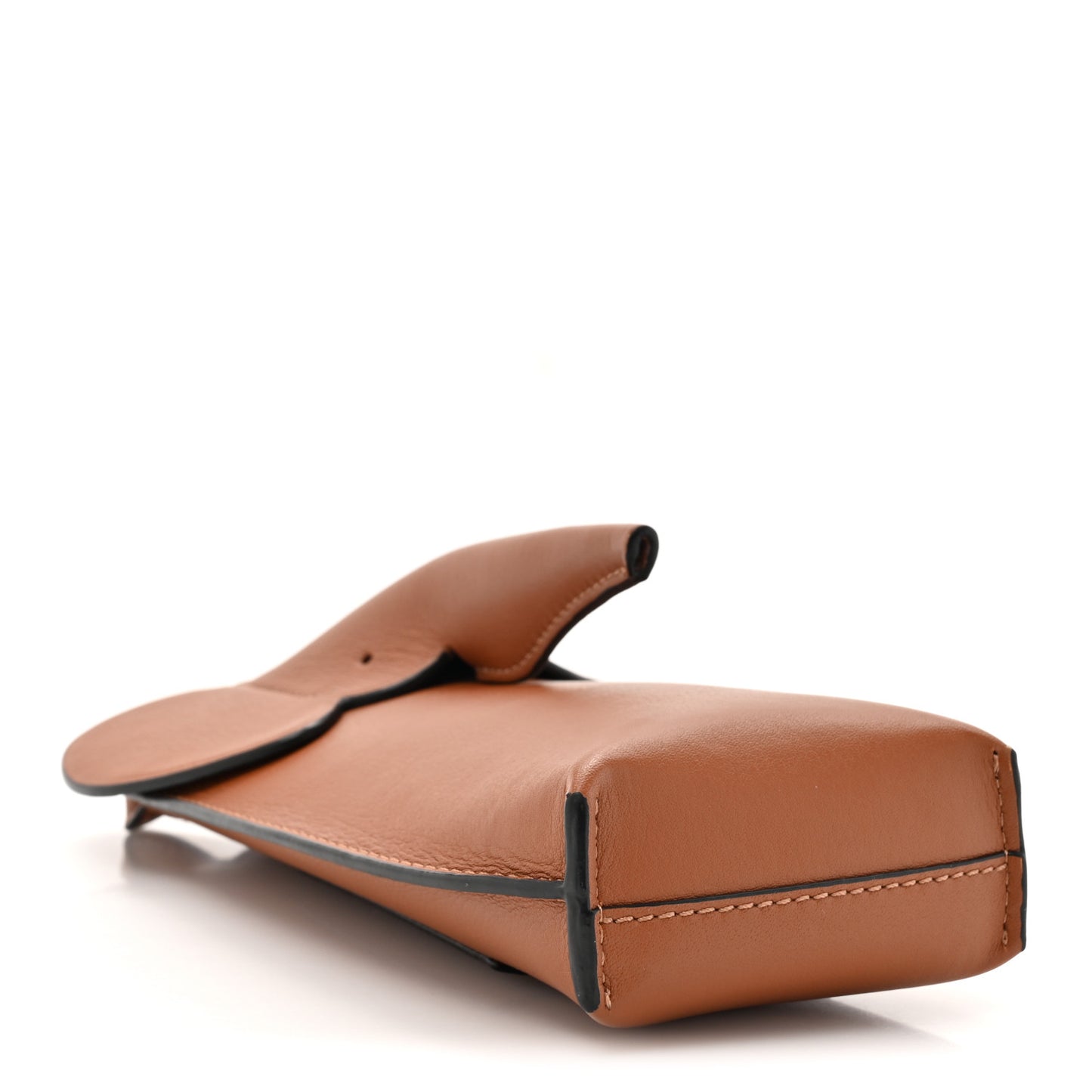 Calfskin Elephant Pouch Crossbody Bag Tan