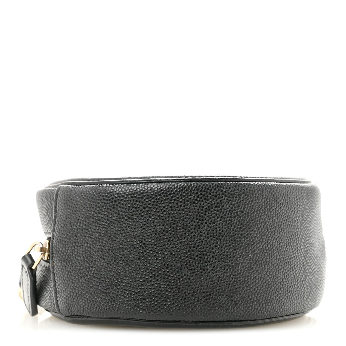 Caviar Quilted Round Filigree Crossbody Black