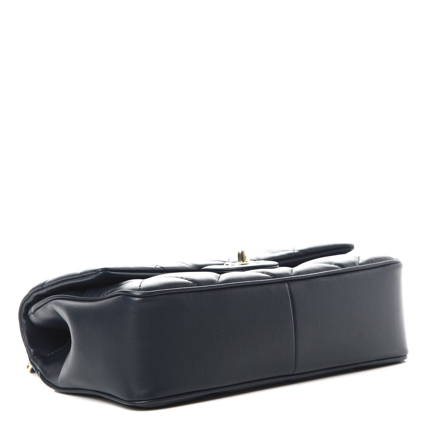 Lambskin Quilted Easy Carry Flap Navy