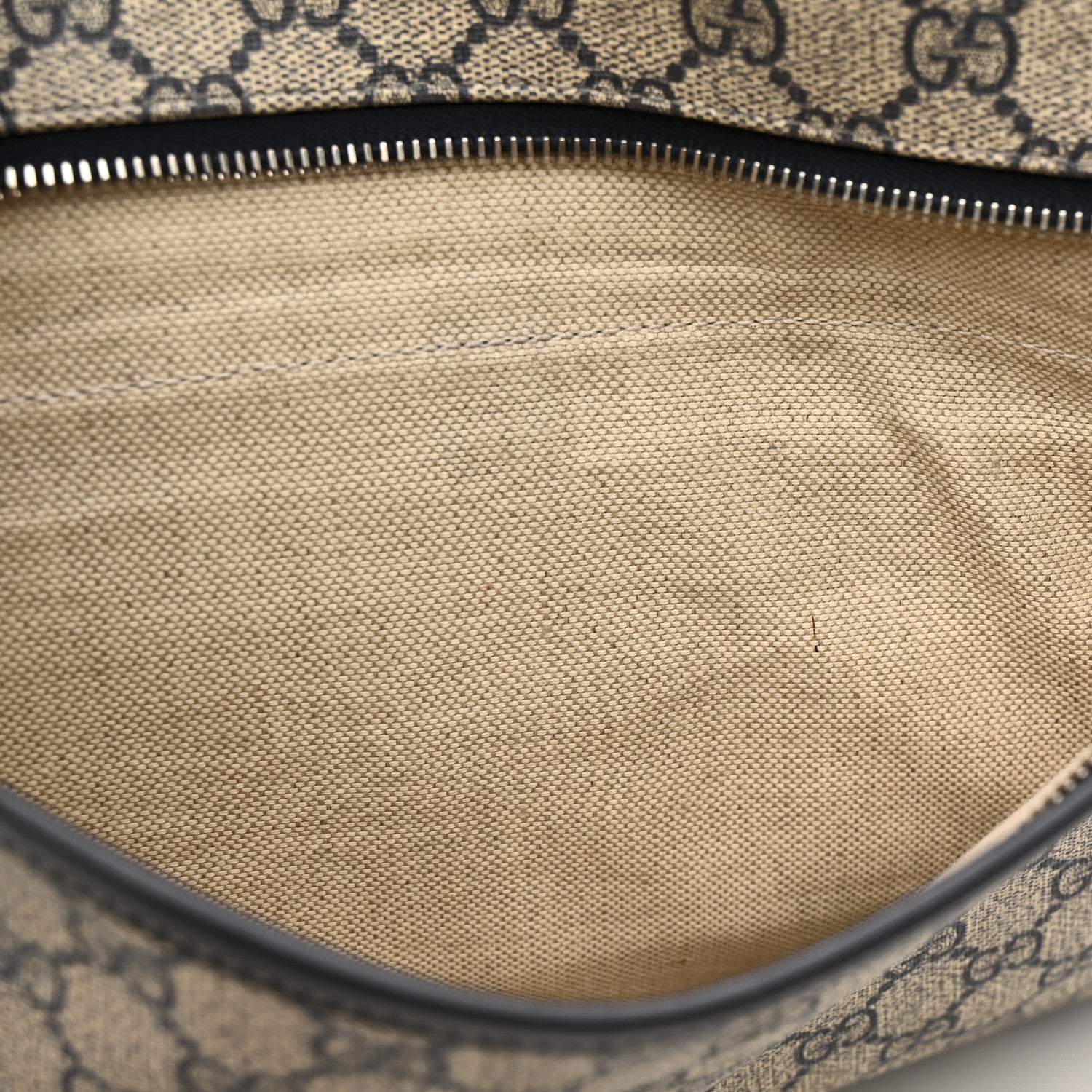 Gucci GG Plus Monogram Large Double Buckle Flap Messenger Bag Beige Navy 12 of 12