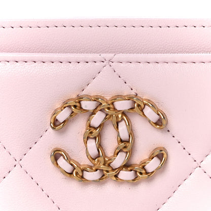 Chanel Lambskin Quilted Chanel 19 Card Holder Light Pink 9 of 12