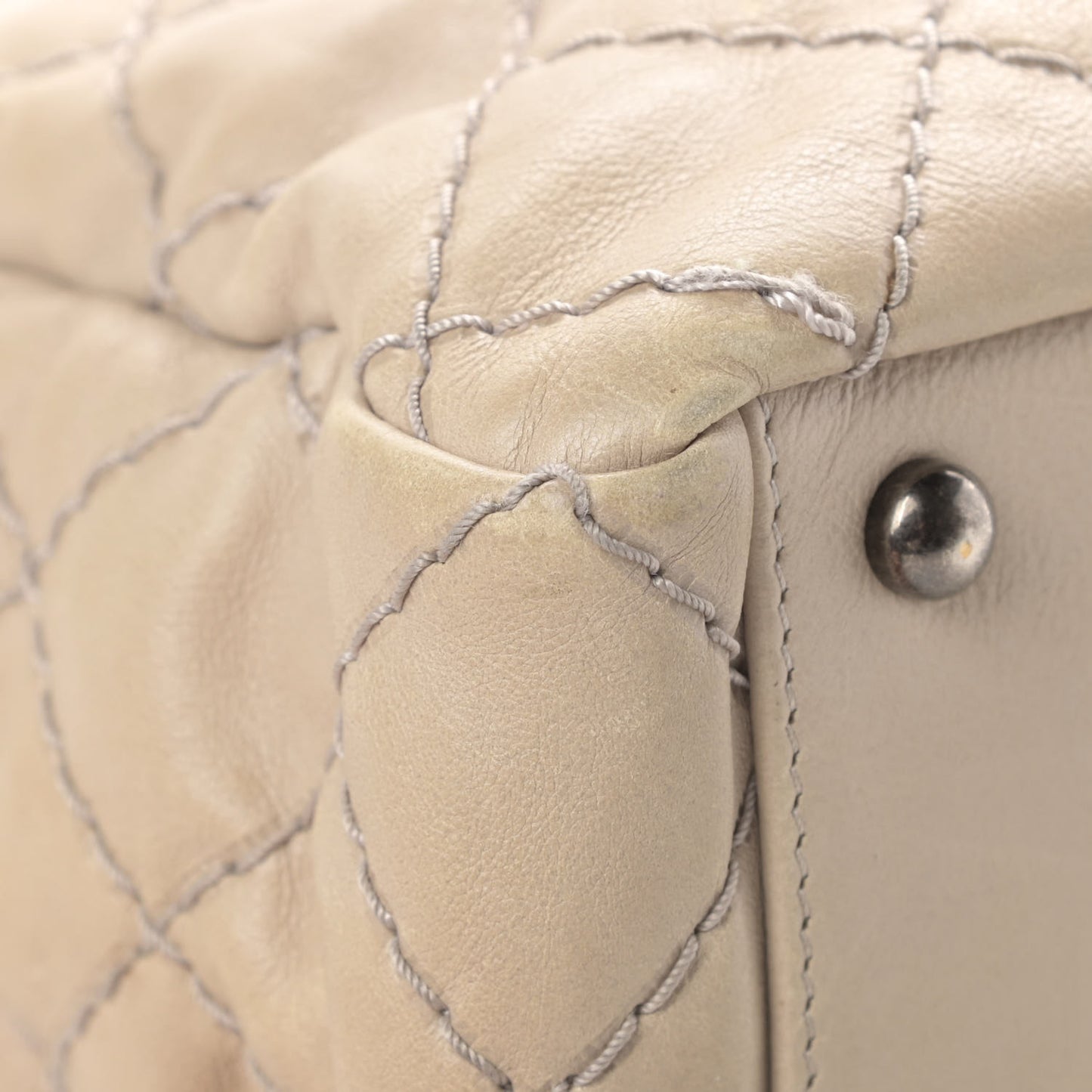 Calfskin Medium Stitch It Tote Beige