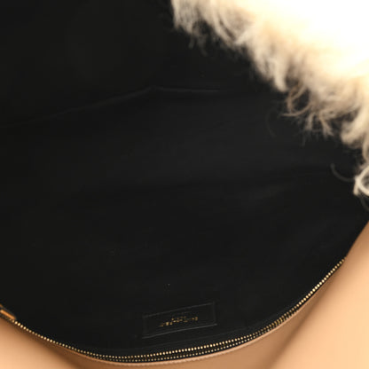 Saint Laurent Shearling Shoulder Bag Natural 5 of 10