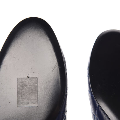 Chanel Aged Calfskin Quilted CC Cap Toe Ballerina Flats 37 Navy 8 of 10