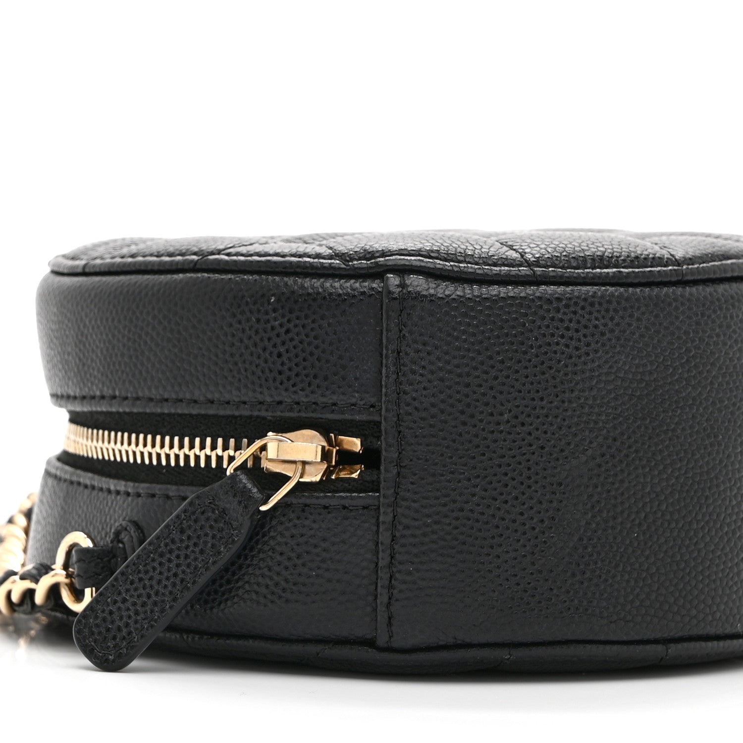 Chanel Caviar Quilted Round Clutch With Chain Black 9 of 10