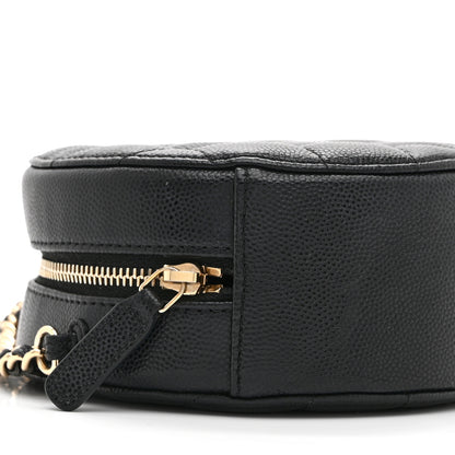Chanel Caviar Quilted Round Clutch With Chain Black 9 of 10