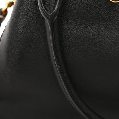 Fendi Vitello Grace King Karligraphy Chain Bucket Bag Black Bisquit 12 of 13