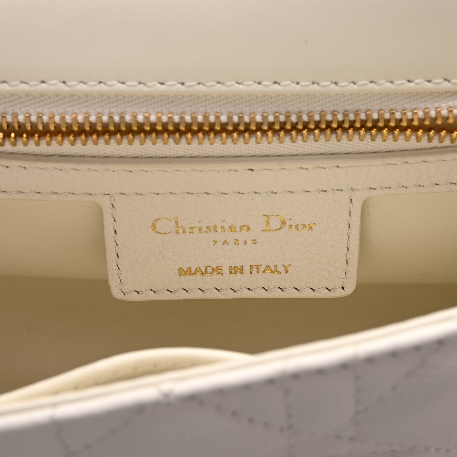 Christian Dior Calfskin Cannage Small Caro Bag Ivory 6 of 10