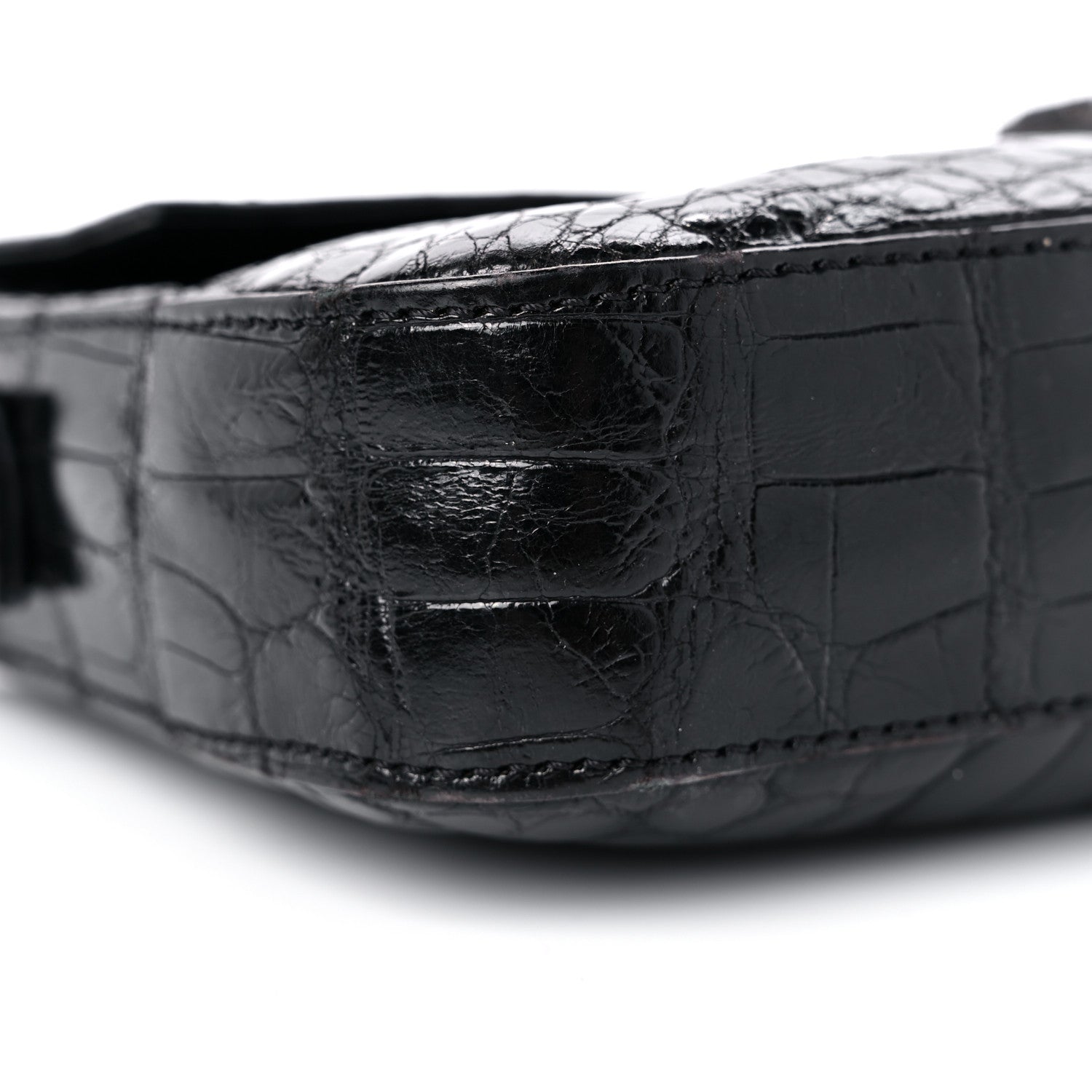 Fendi Crocodile Crystal Baguette Black 9 of 12