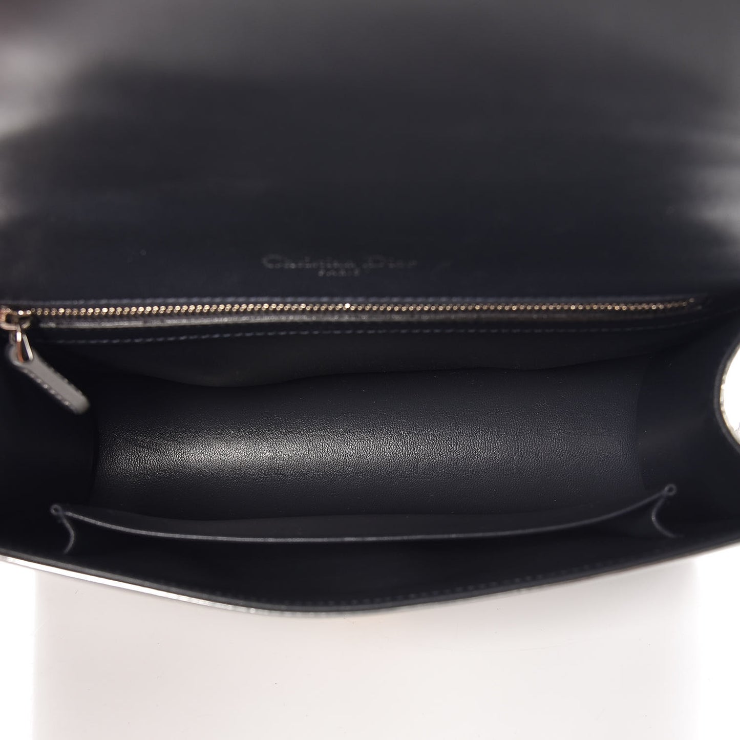 Metallic Patent Micro-Cannage Medium Diorama Flap Bag Silver
