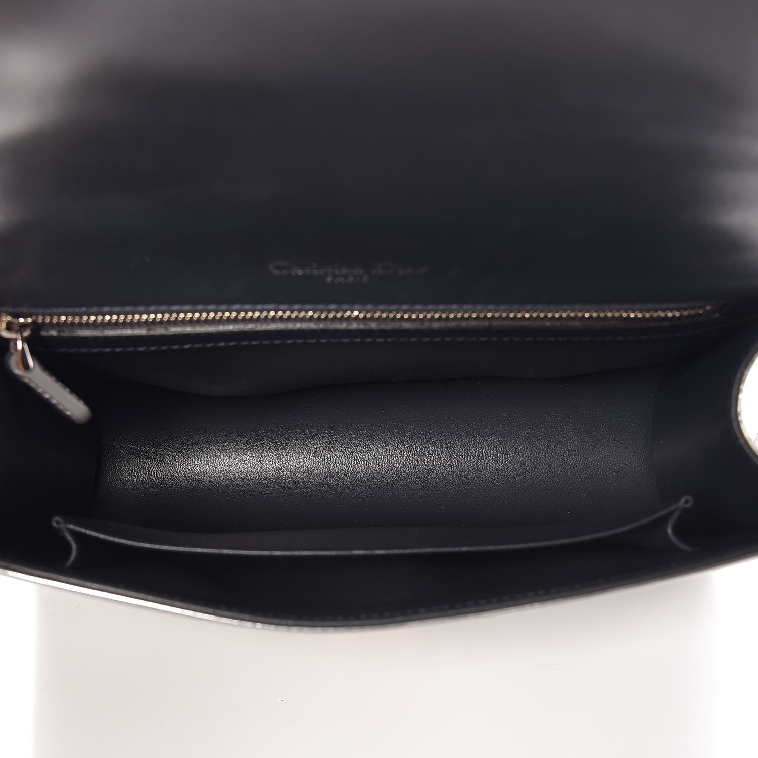Christian Dior Metallic Patent Micro-Cannage Medium Diorama Flap Bag Silver 7 of 10