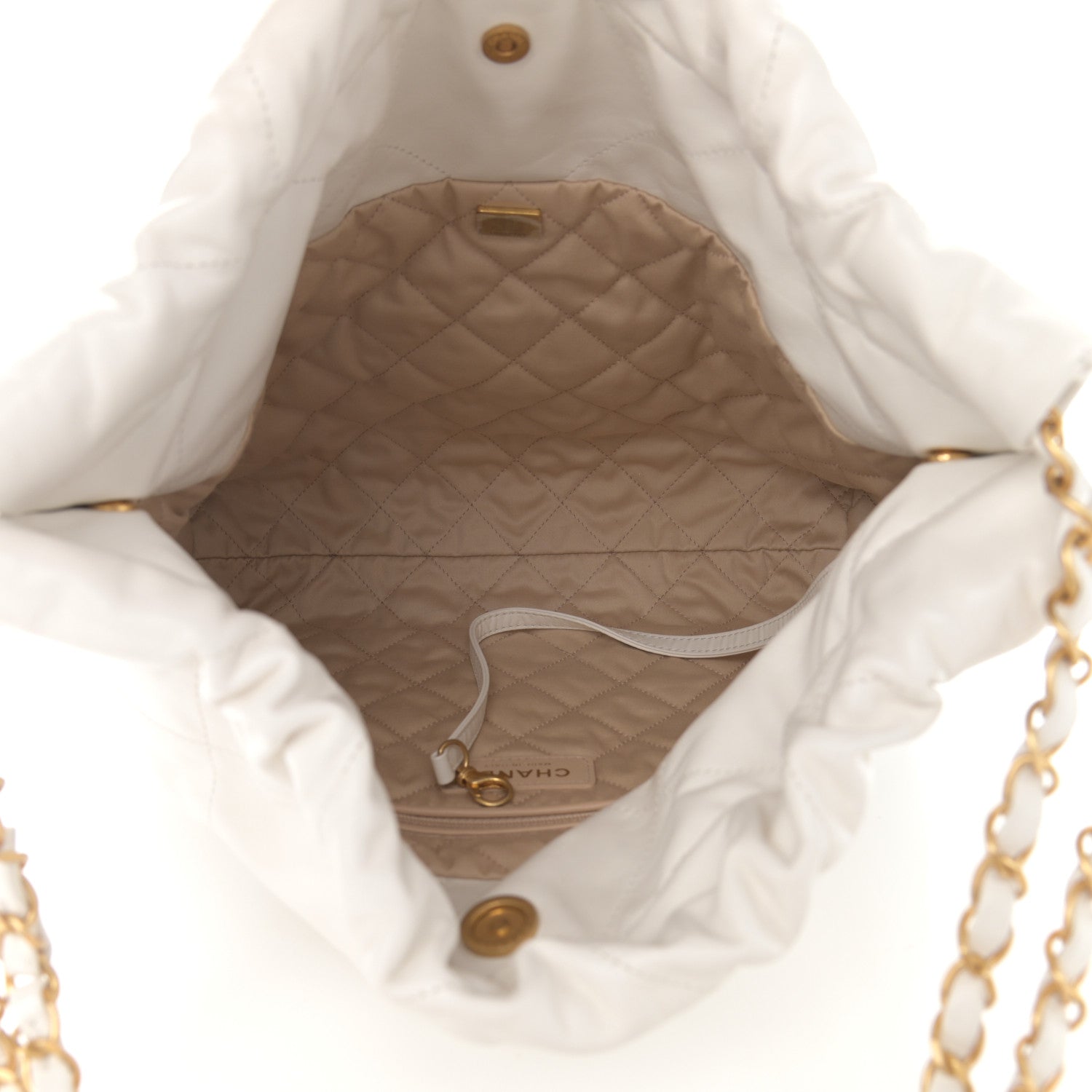 Chanel Shiny Calfskin Quilted Small Chanel 22 White 5 of 10