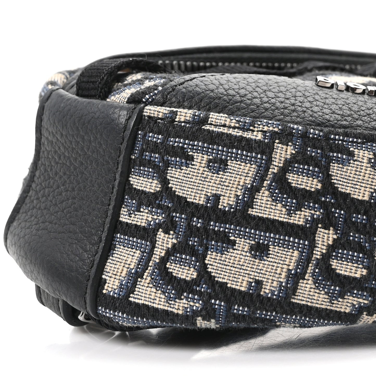 Grained Calfskin Oblique Scarab Sling Bag Blue Black