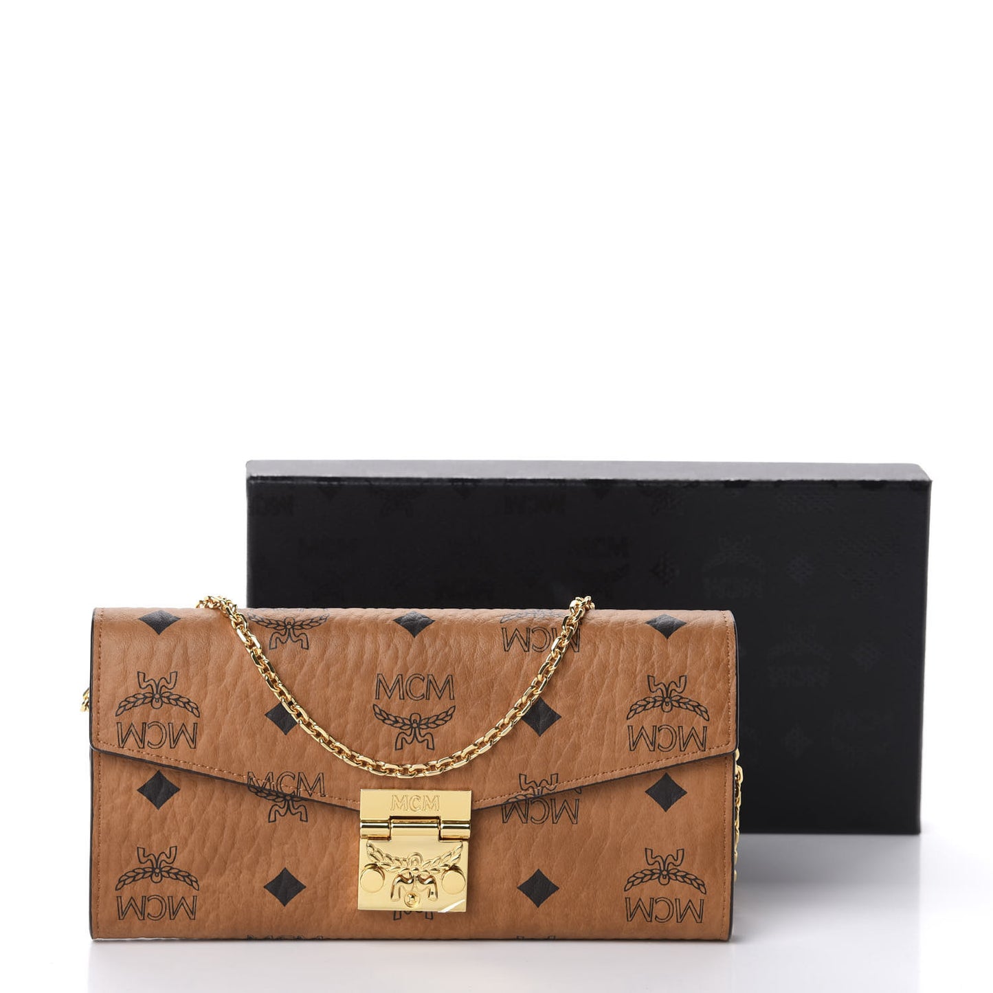 Visetos Large Patricia Wallet On Chain Cognac