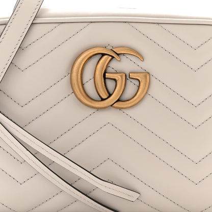 Gucci Calfskin Matelasse Small GG Marmont Chain Shoulder Bag Light Grey 8 of 11