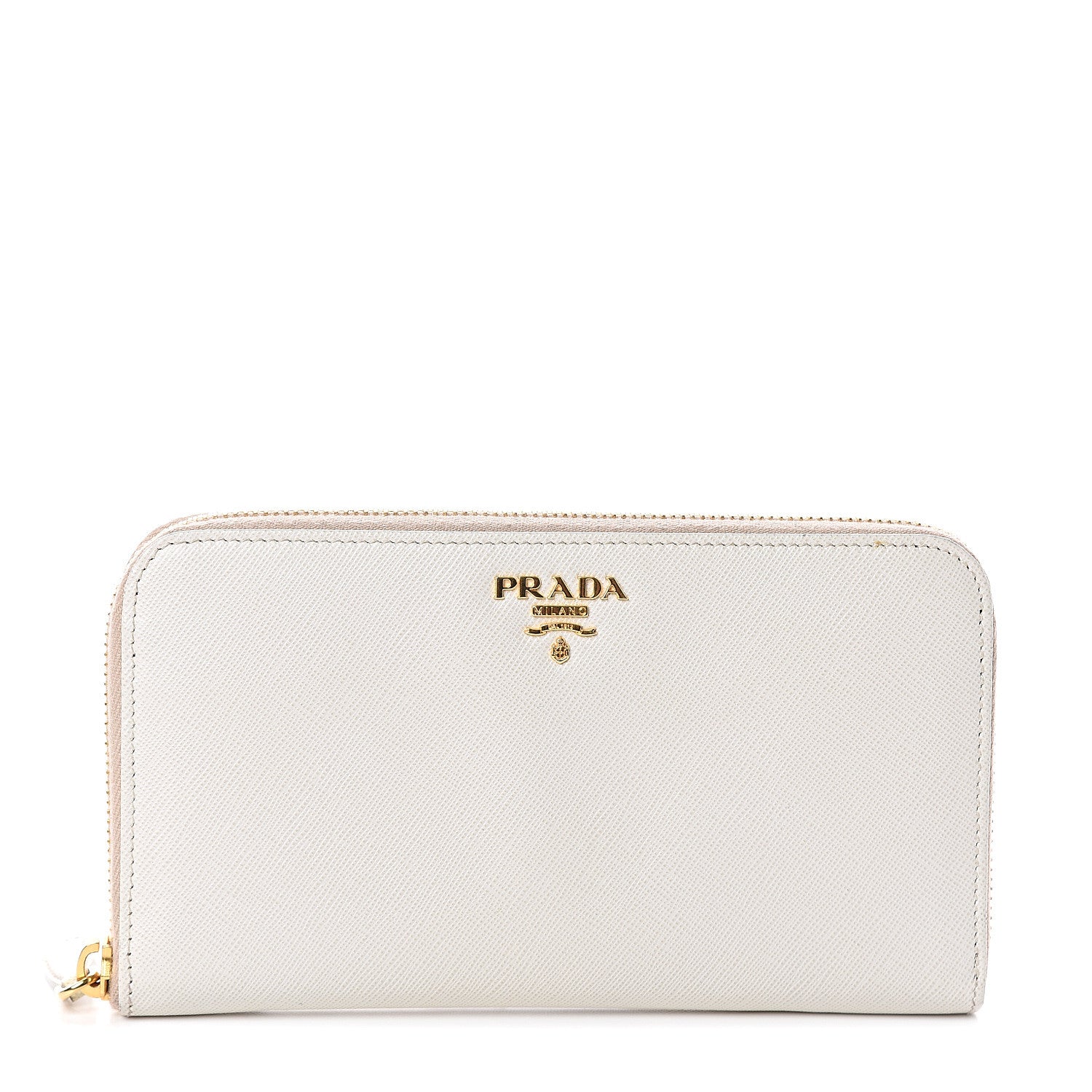 Prada Saffiano Metal Zip Around Wallet Talco 1 of 5