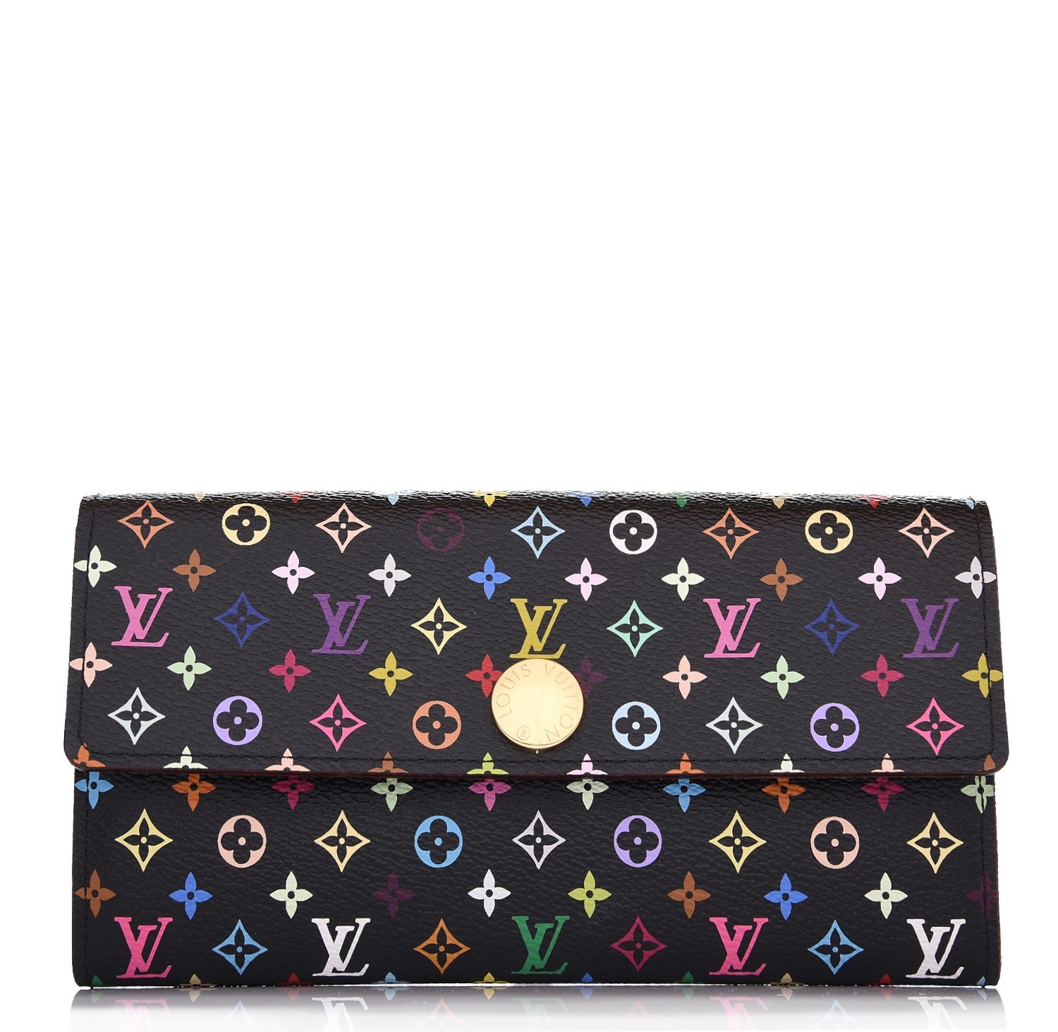 Louis Vuitton Monogram Multicolor Sarah Wallet Black Violet 1 of 7