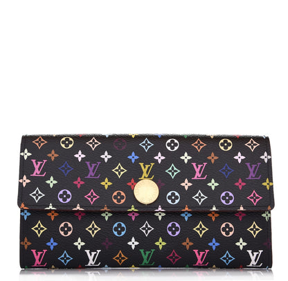 Louis Vuitton Monogram Multicolor Sarah Wallet Black Violet 1 of 7