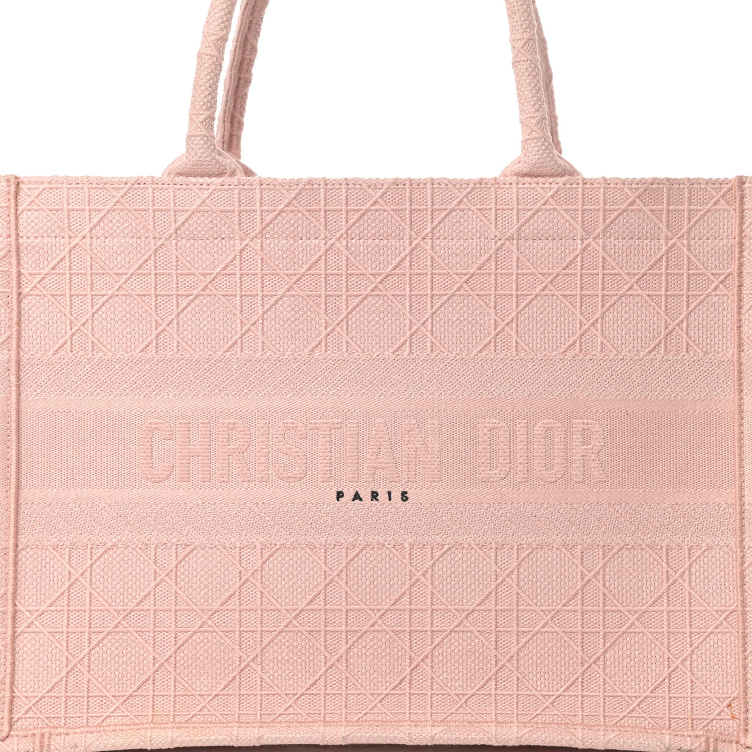 Christian Dior Canvas Embroidered Cannage Medium Book Tote Bois De Rose 8 of 16