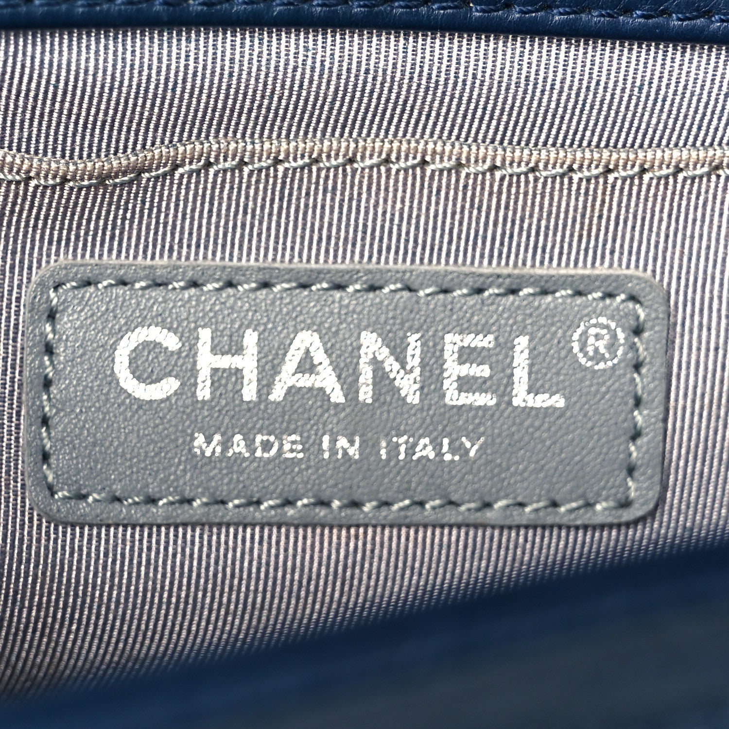 Chanel Calfskin Quilted Double Stitch Medium Boy Flap Navy Blue 6 of 10