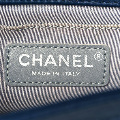 Chanel Calfskin Quilted Double Stitch Medium Boy Flap Navy Blue 6 of 10