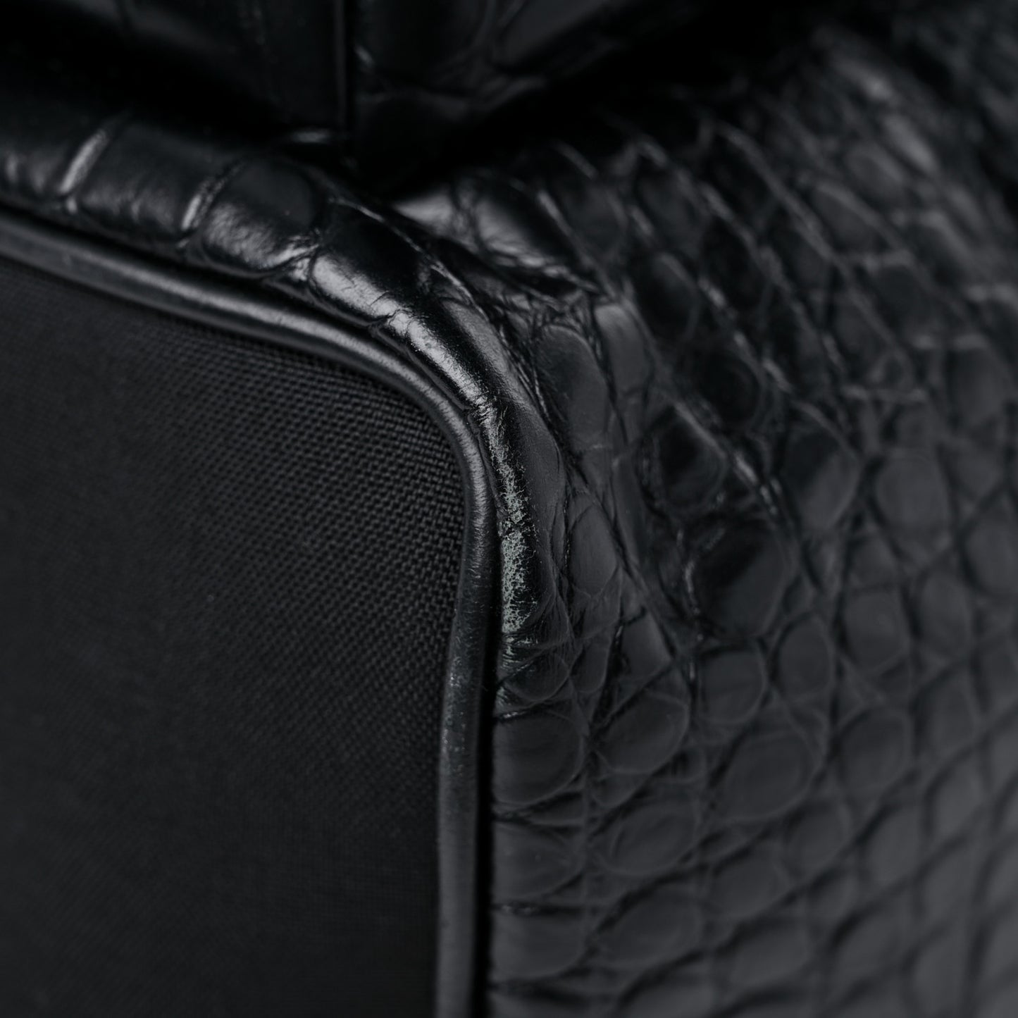 Calfskin Crocodile Embossed City Backpack Black