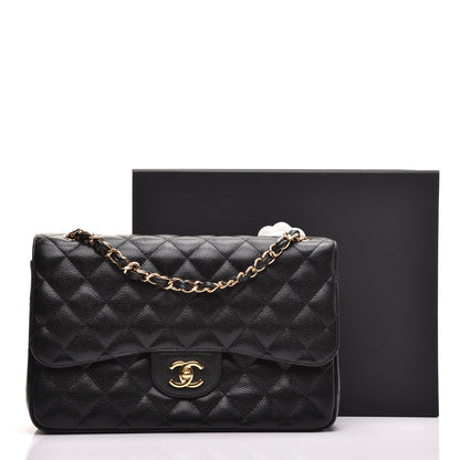 Chanel Caviar Quilted Jumbo Double Flap Black 11 of 11