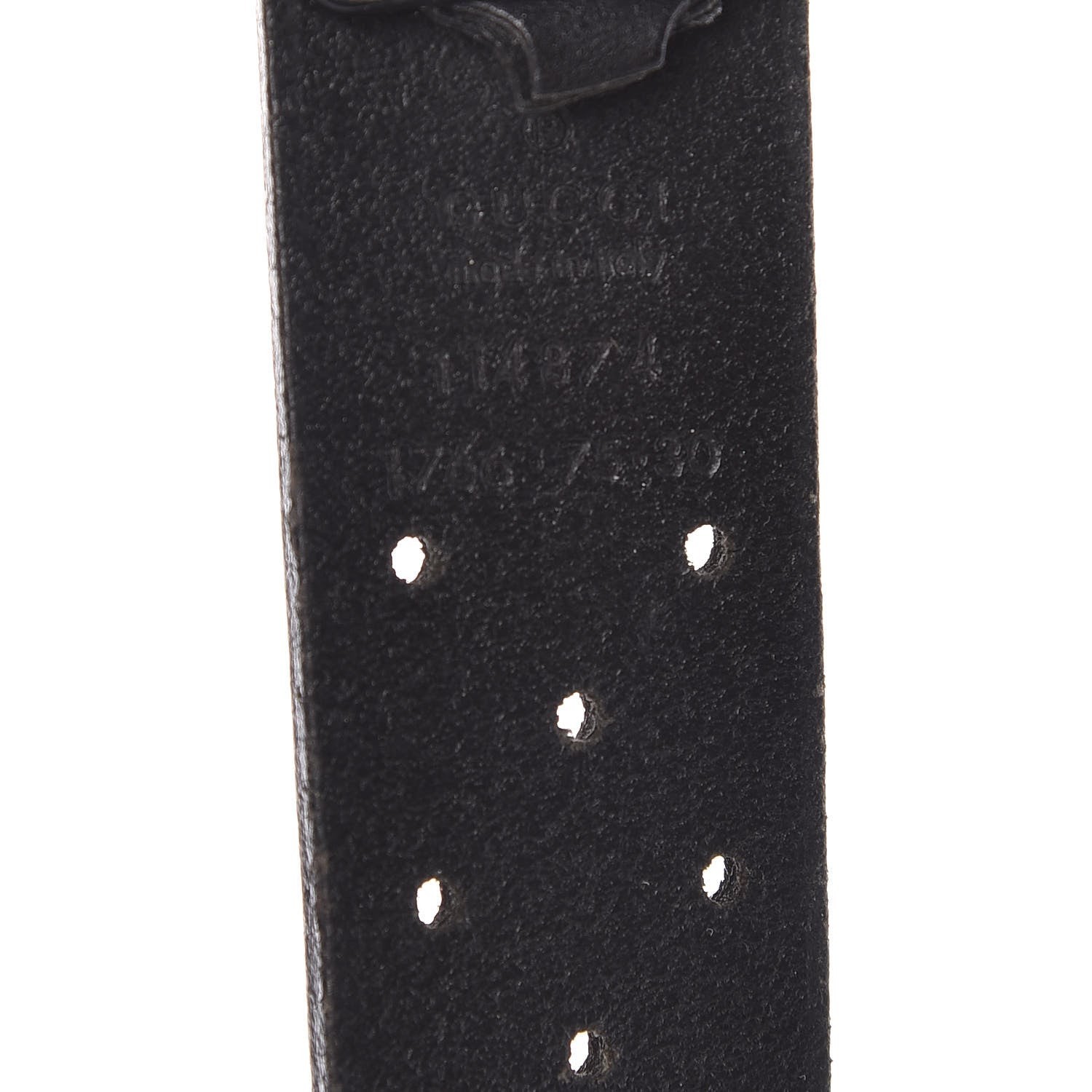 Gucci Calfskin Perforated Interlocking G Belt 75 30 Black 4 of 6