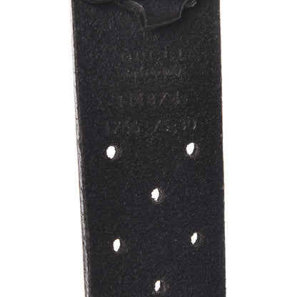Gucci Calfskin Perforated Interlocking G Belt 75 30 Black 4 of 6