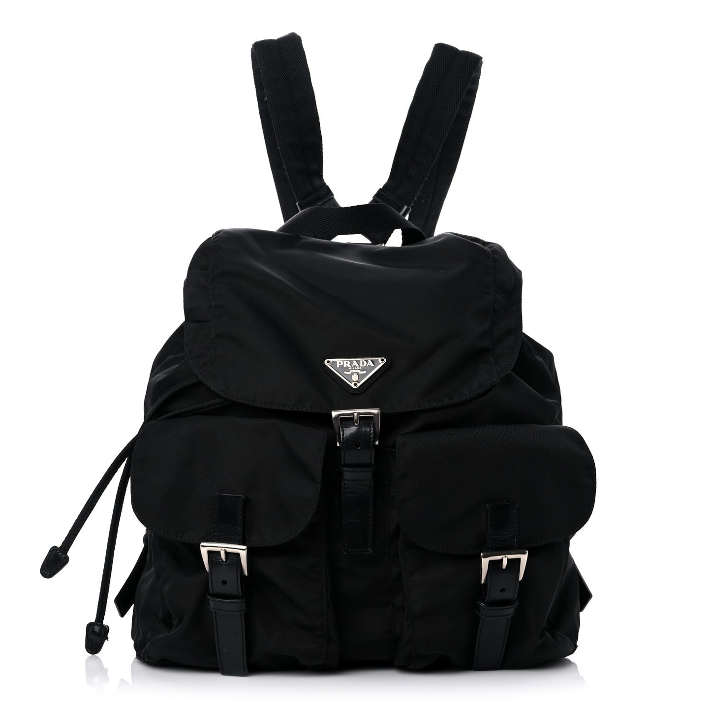 Tessuto Nylon Saffiano Medium Backpack Black