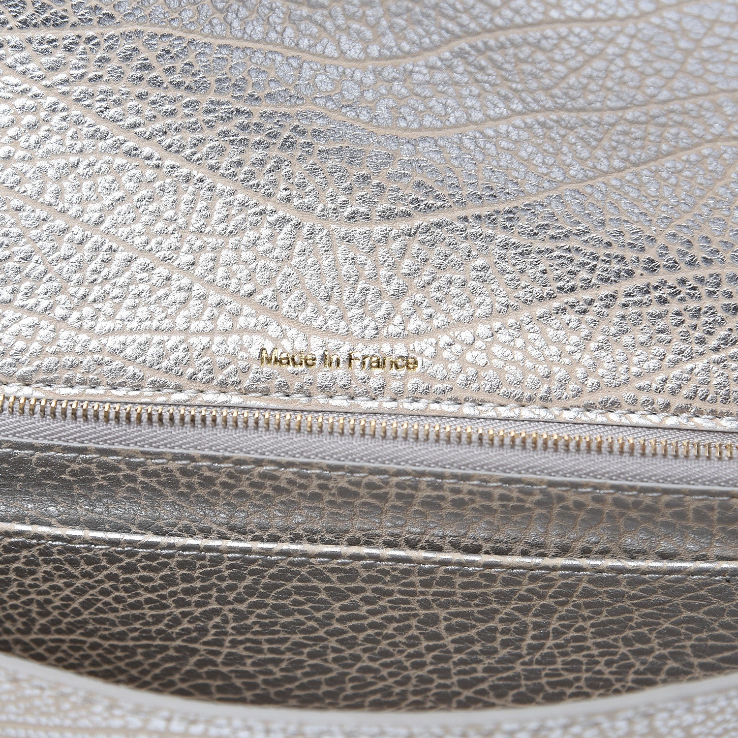 Delvaux Metallic Crispy Calfskin Tempete Pochette Antique Silver 6 of 7