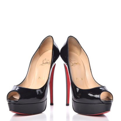 Christian Louboutin Patent Lady Peep 150 Pumps 36.5 Black 5 of 11