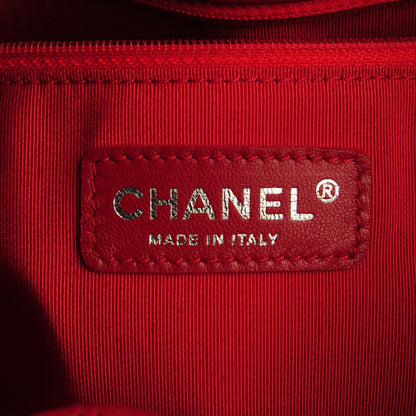 Chanel Caviar Quilted Petit Shopping Tote PST Red 5 of 7